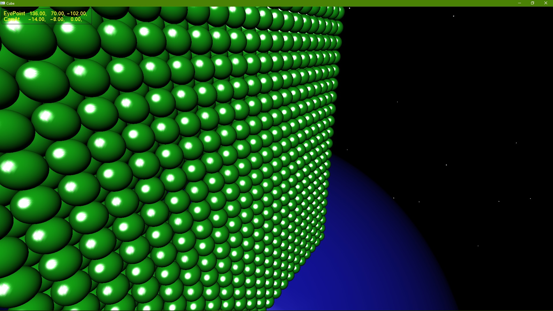 Array of Balls in Spcae