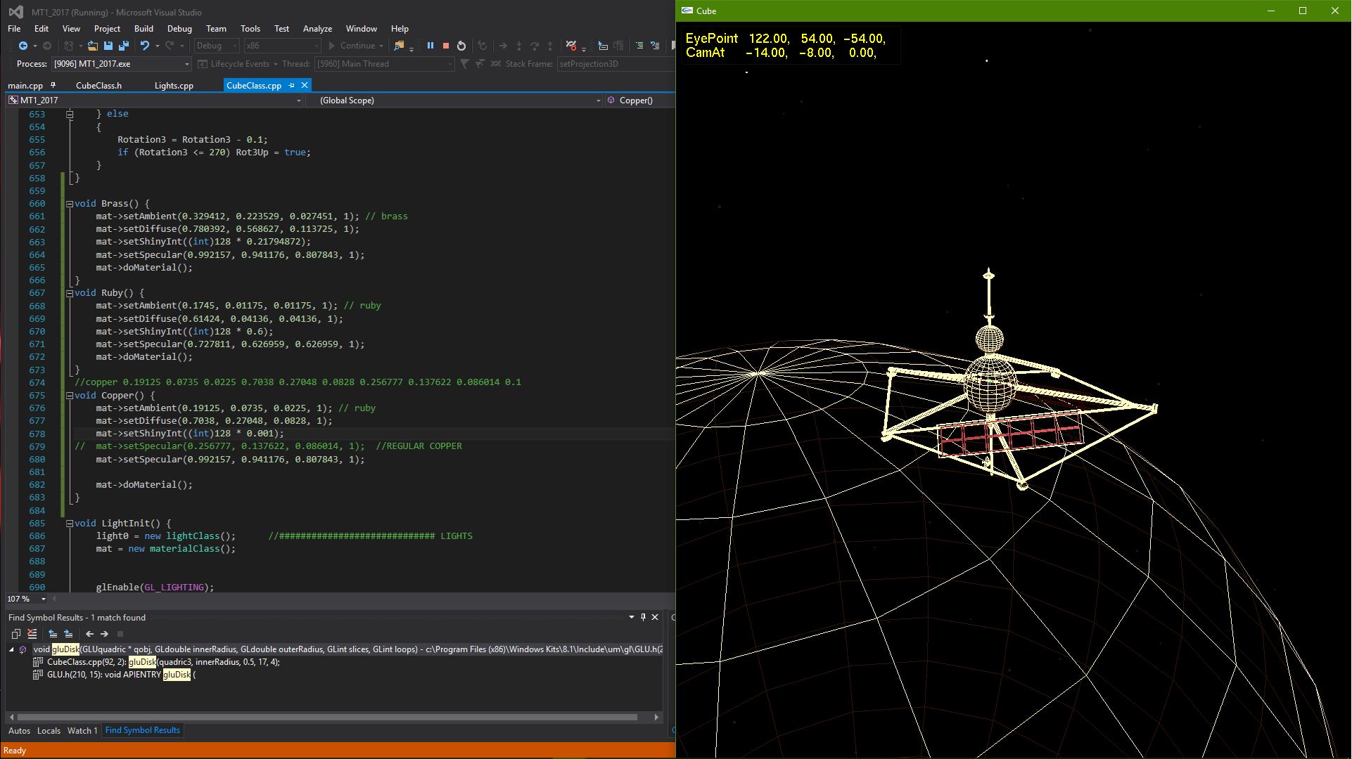 Creating the Moonraker Space Station in OpenGL - In Wireframe though with Lighting